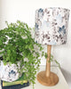 British flora and fauna design lampshade on linen cotton fabric