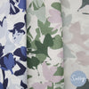 Blue Green & Pastel abstract floral fabric collection